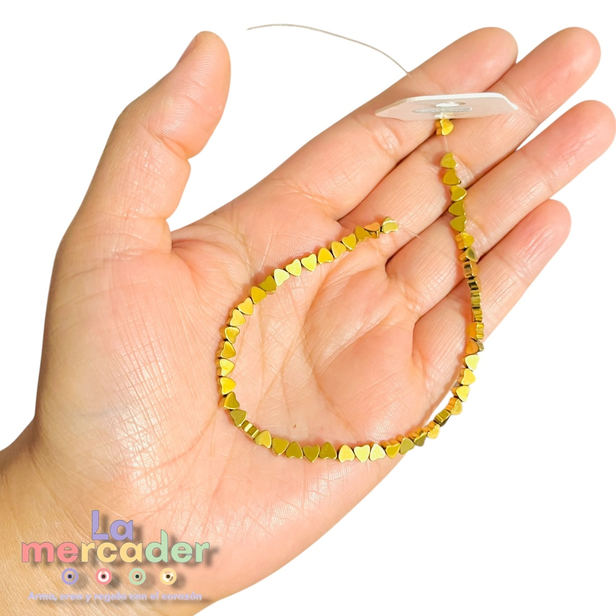 Mini Corazones Dorados 4 mm | 50 Piezas | Insumos para Bisutería