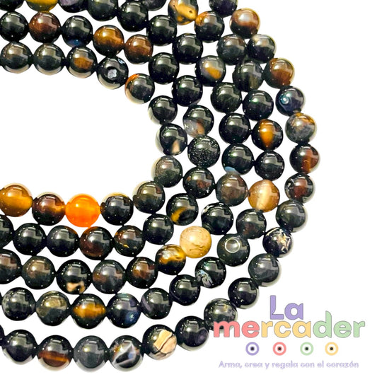 1 Tira Ágata Café Bandeada, #6 Ahumada, Piedra Natural (60pz)