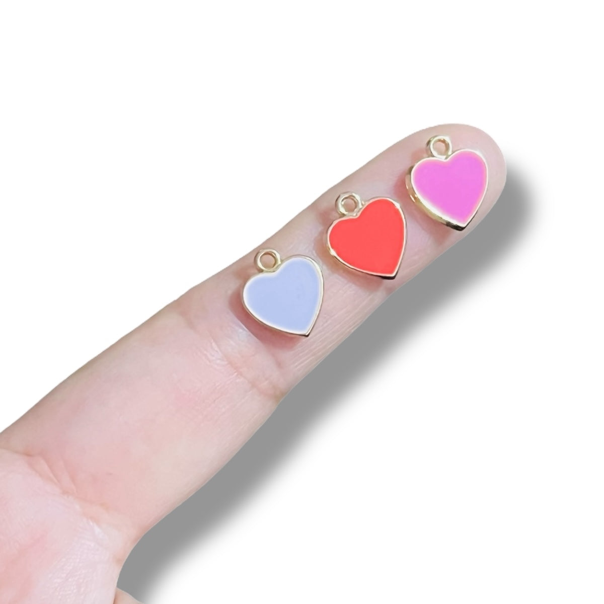 1 Dije Corazón Esmaltado Chapa de Oro