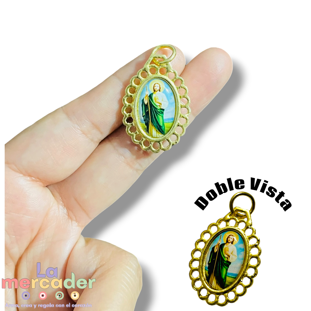 Medallas Religiosas para Bordar Doble Vista 3 cm- dije metálico