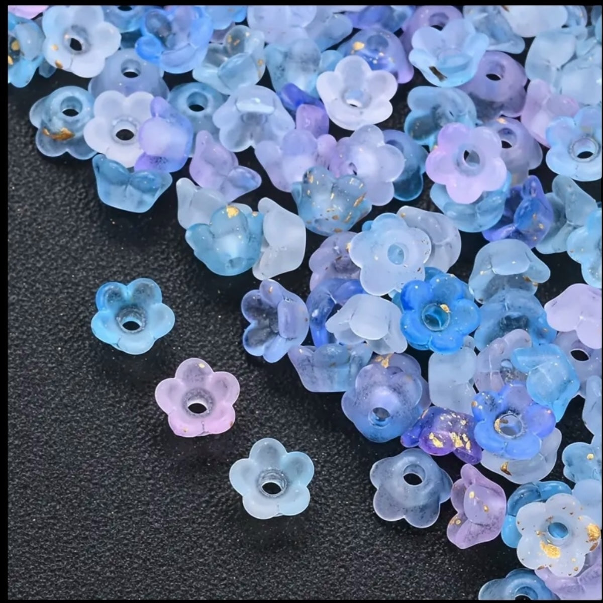 Set 100 Flores Mini Acrílicas 6mm Para Pulseras y Collares