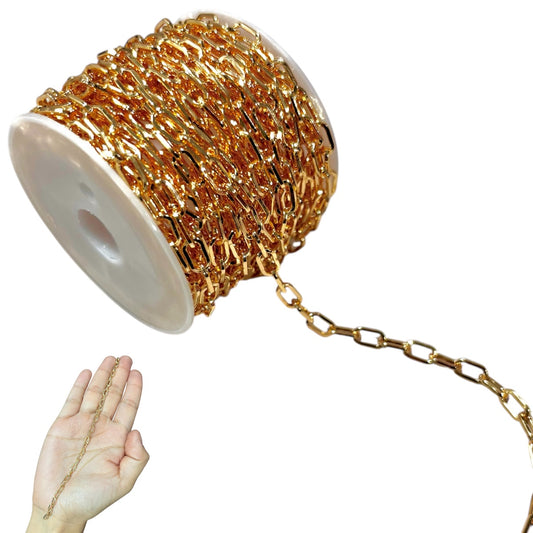 Cadena Dorada Chapa de Oro estilo Papelillo Por Metro