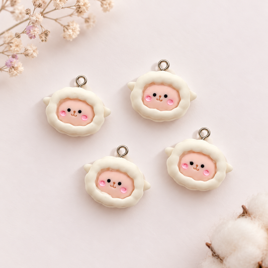 Pack de 4 Dijes Borreguito de la Abundancia de Pasta para Bisutería y Amuletos
