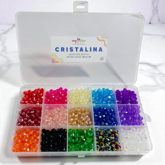 +1,200pz Kit Cristalina, Cristal 15 colores, colección Básica