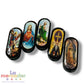 Pack Religioso de Cuentas de Madera con Resina Doble Vista 25mm | 5 Piezas Variadas para Rosarios y Bisutería Católica