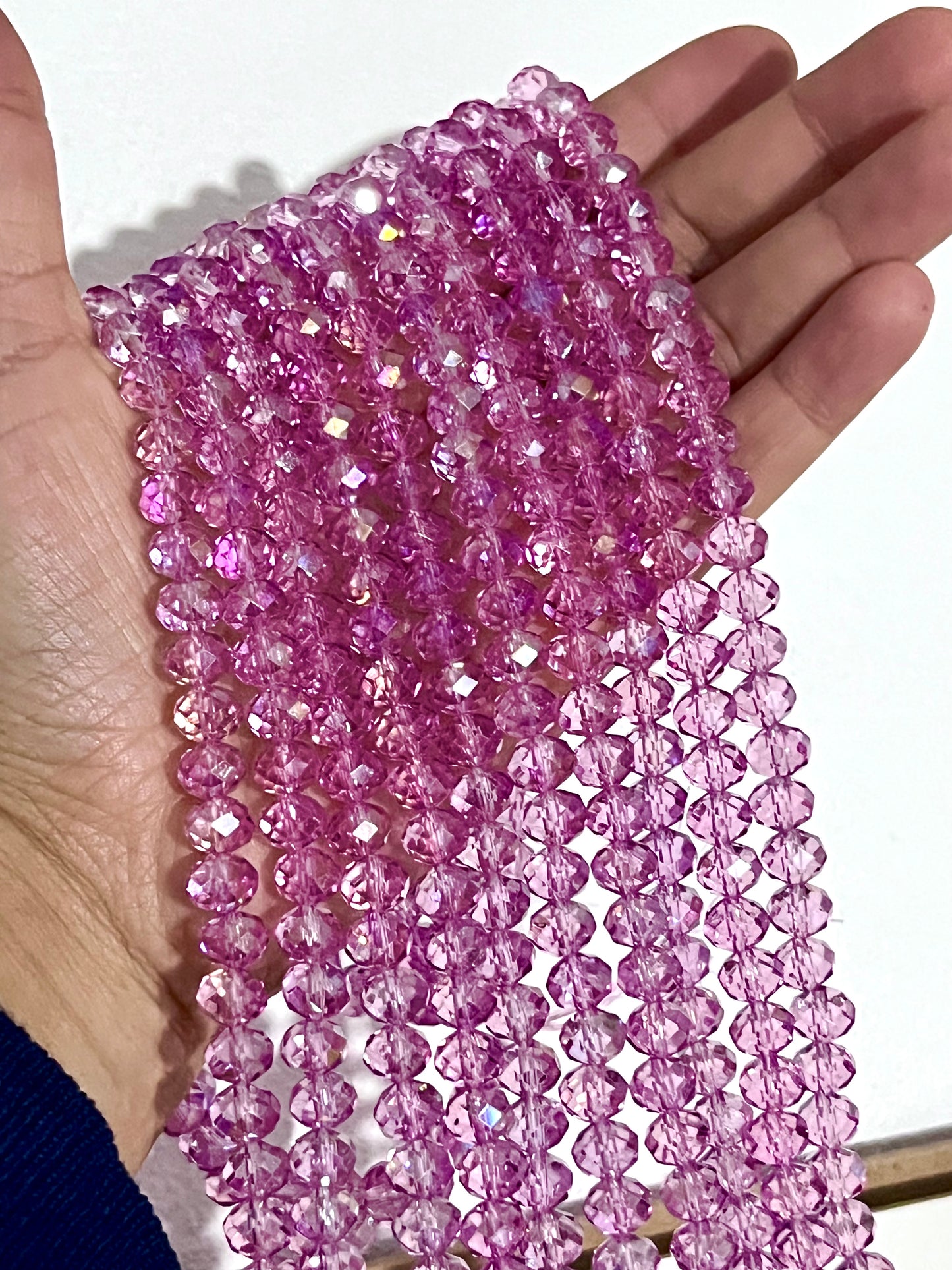 1 Mazo (10 tiras) Cristal Dona Checo 8mm