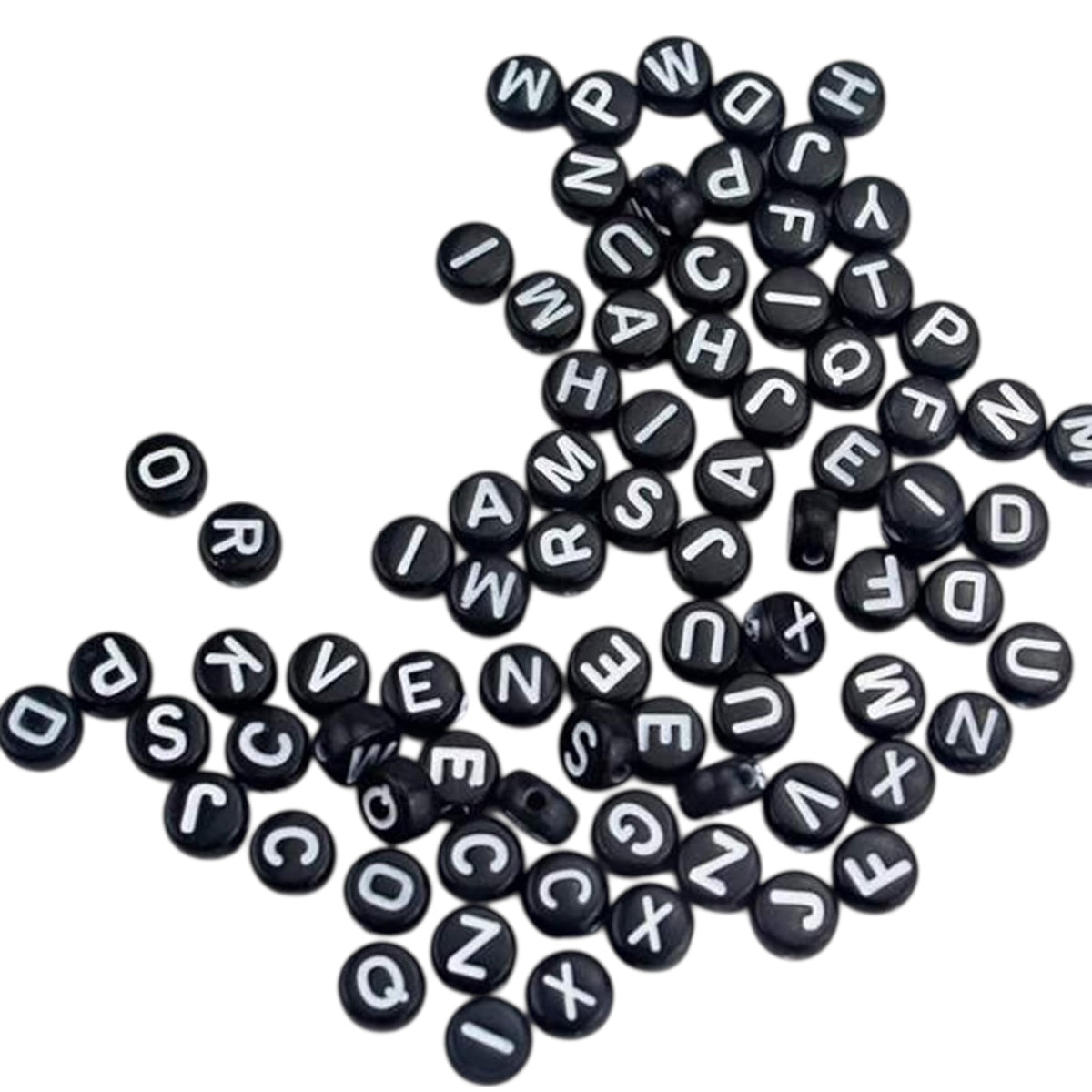 100 pz letra Negro con Blanco