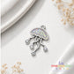 Dije Medusa Tornasol con Circonias de Acero Inoxidable | Charm Marino 1.9 cm para Bisutería