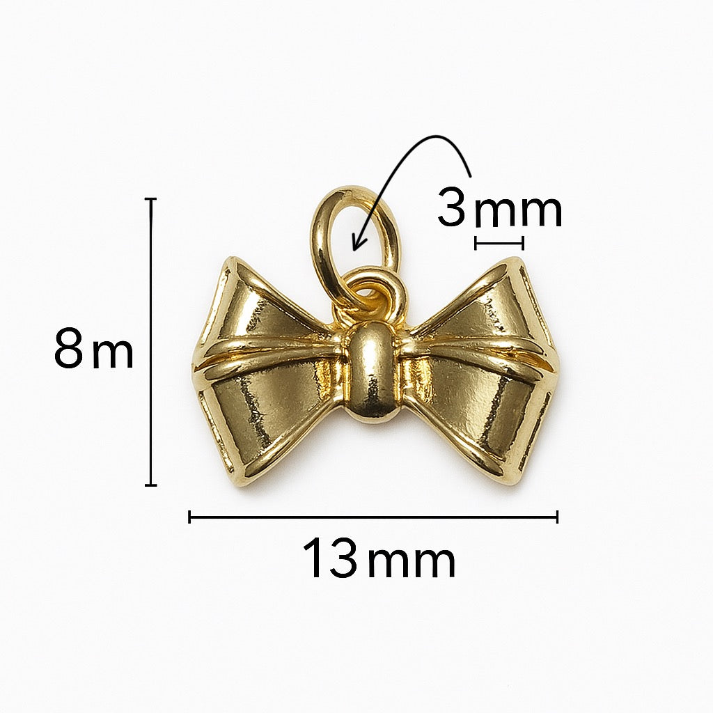 1 pz Moño Chapa de Oro 3D