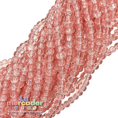 1 Tira Acrílico Cristal Craquelado #6 – Tira de Cuentas Brillantes | Colores Variados