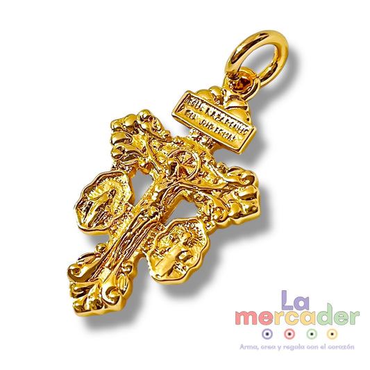 1 pz Cruz del Perdón Chapa de Oro 14k