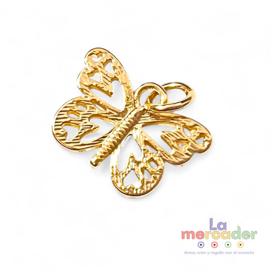 1 pz Dije Mariposa Calada Chapa de Oro