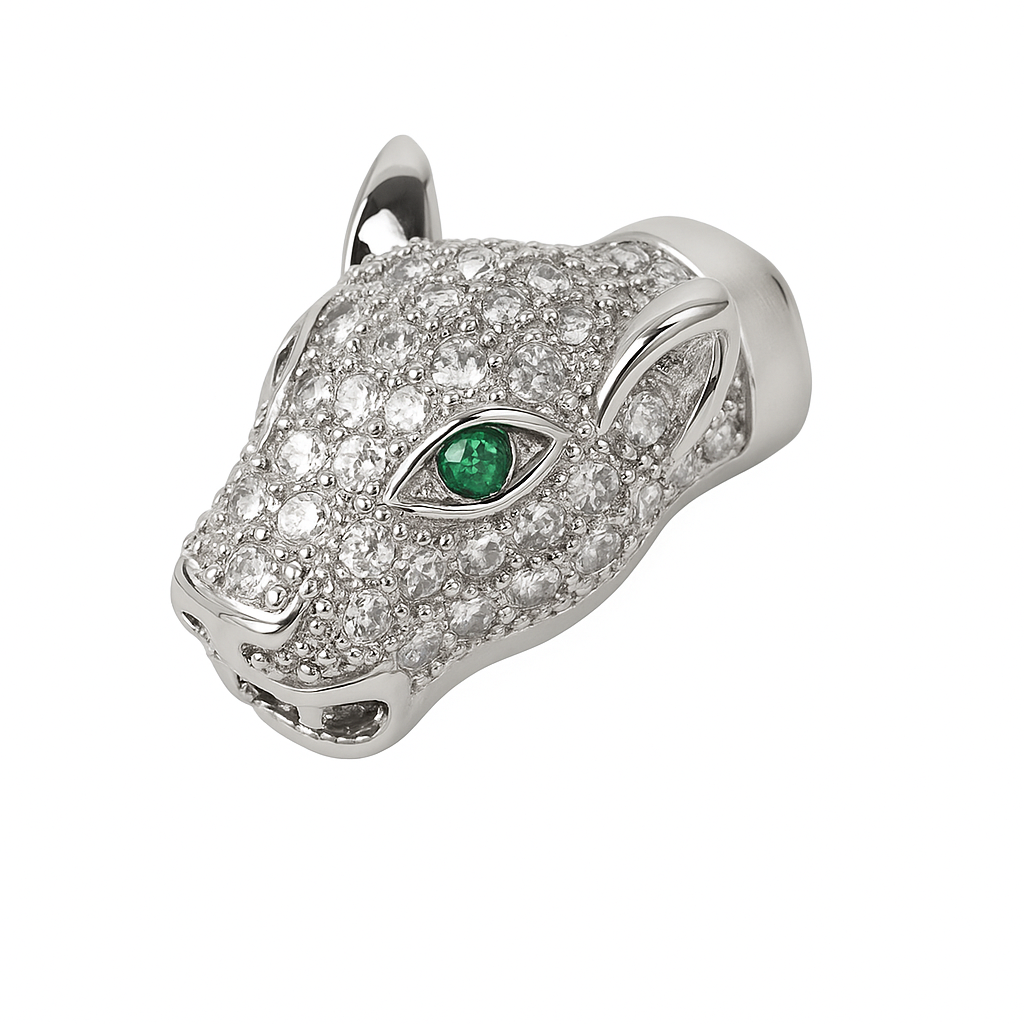 1 pz Dije Micropave Cabeza de Jaguar 🐆 Circonias