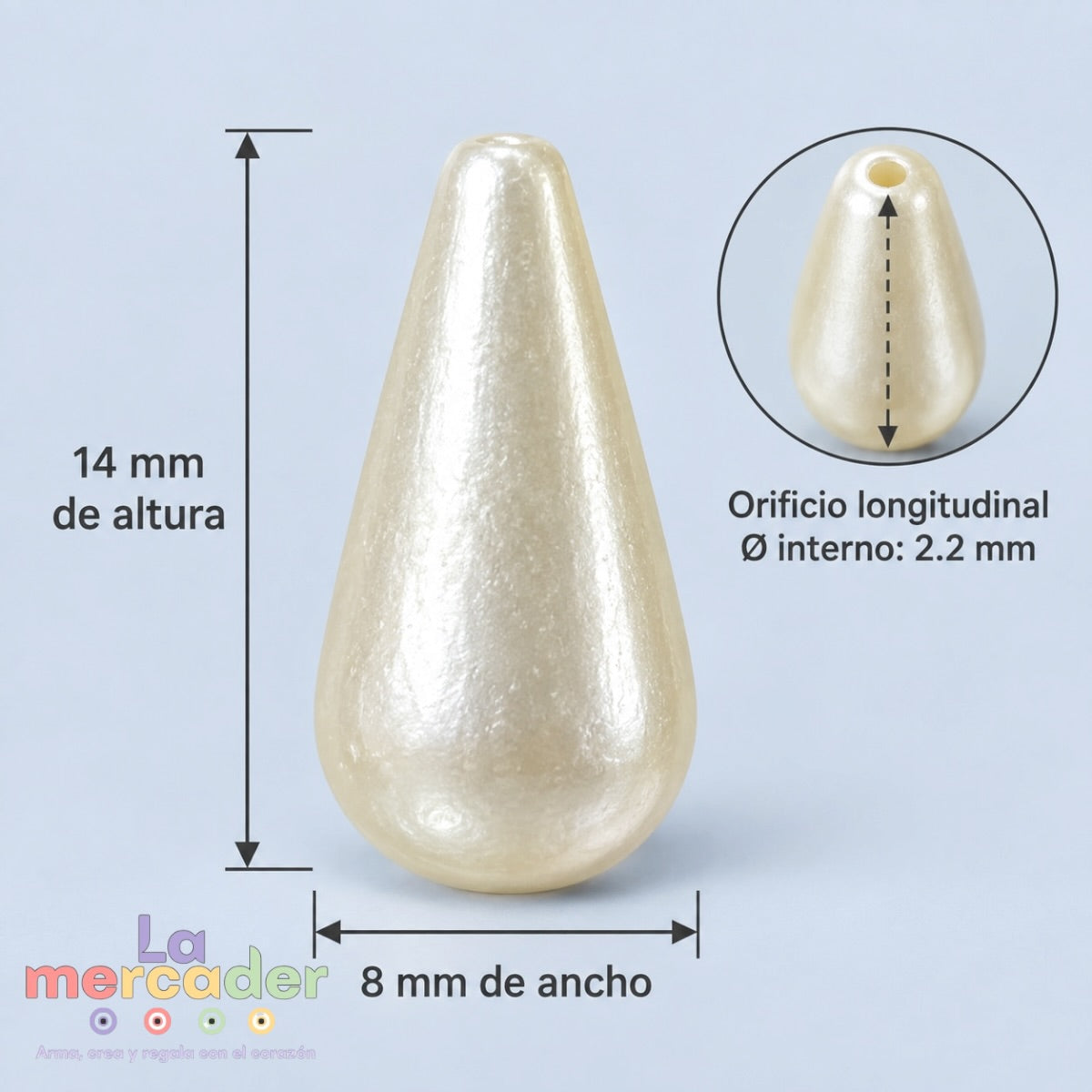 Gotas Aperladas Acrílicas 8x14 mm para Bisutería | 100 pz o 250 g