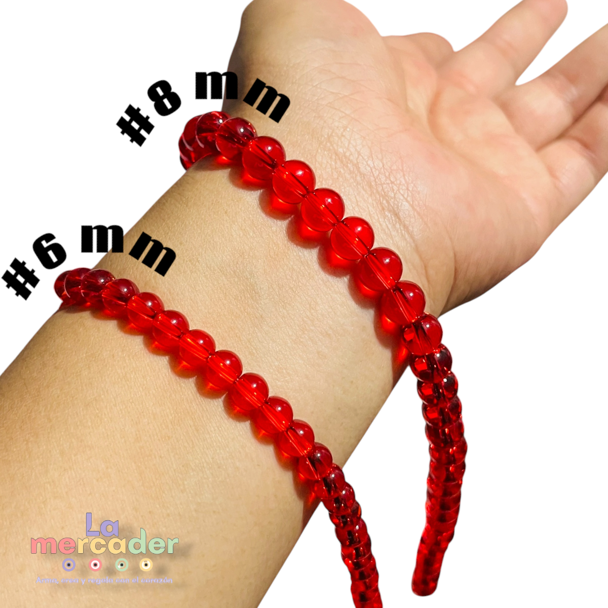Cristal Redondo Rojo Cherry 6mm y 8mm para Bisutería