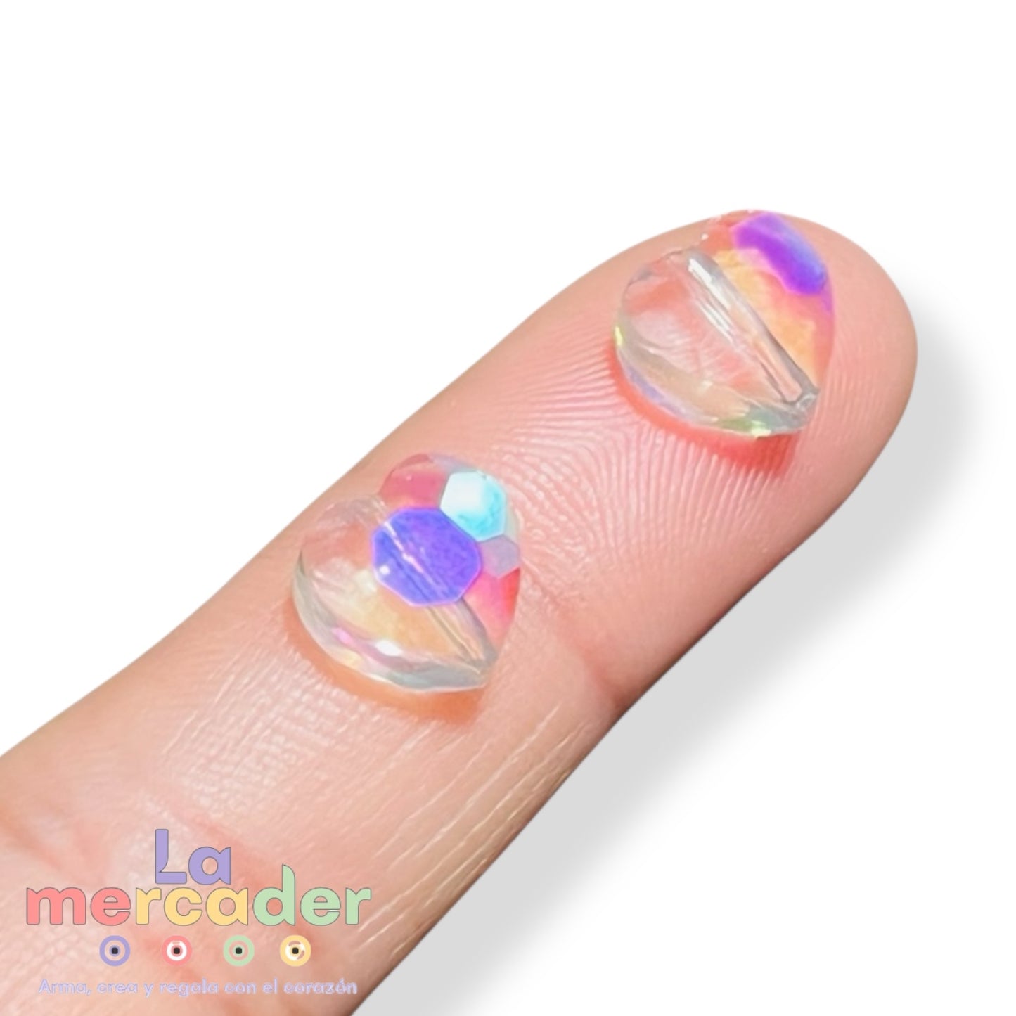 💖 10 pz Corazones de Cristal AB – Mini Tira