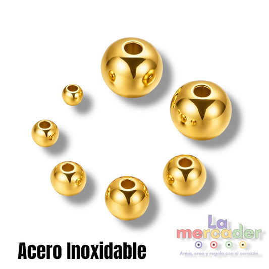 100 pz Bolitas Separadoras de Acero Inoxidable Dorado | #2, #2.4 y #3