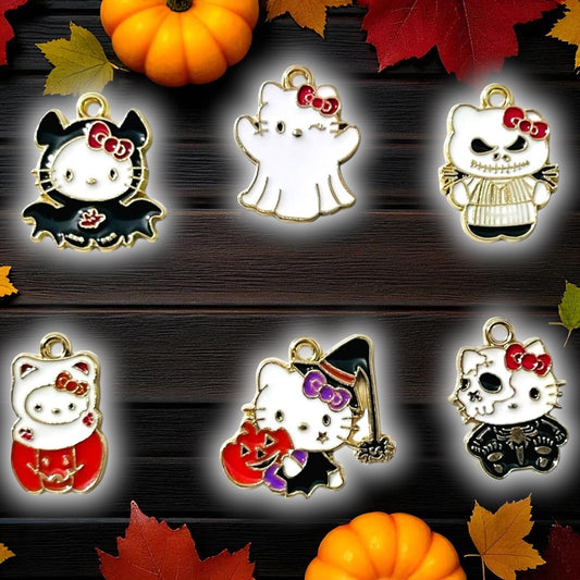 6 pack Dijes Hello Kitty, versión Halloween 🎃