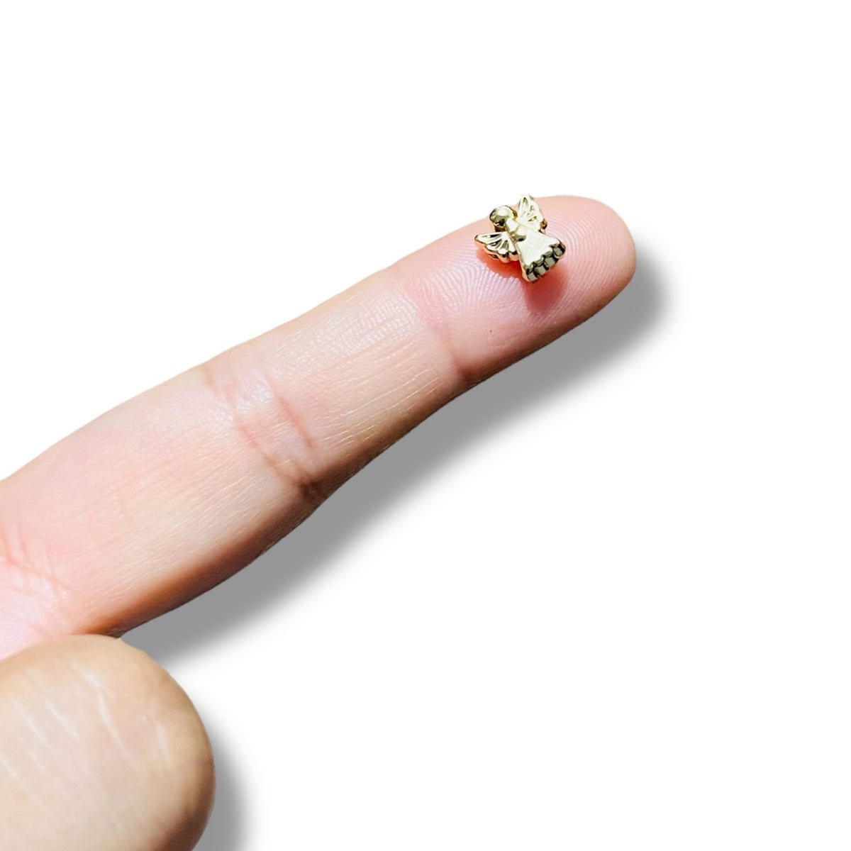 1pz Angelito chapa de oro 8mm 14k