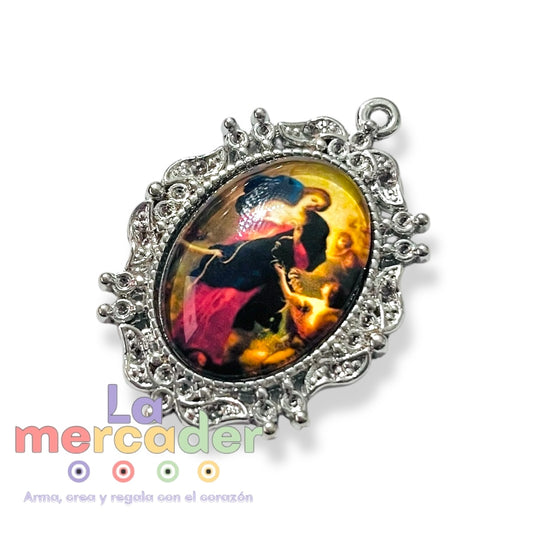 Medalla María Desatadora de Nudos, Dije 4cm, Pewter