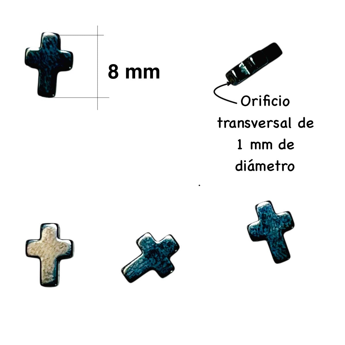 ✝️ Cruces de Hematita — Fuerza y estilo en cada cuenta ⚫