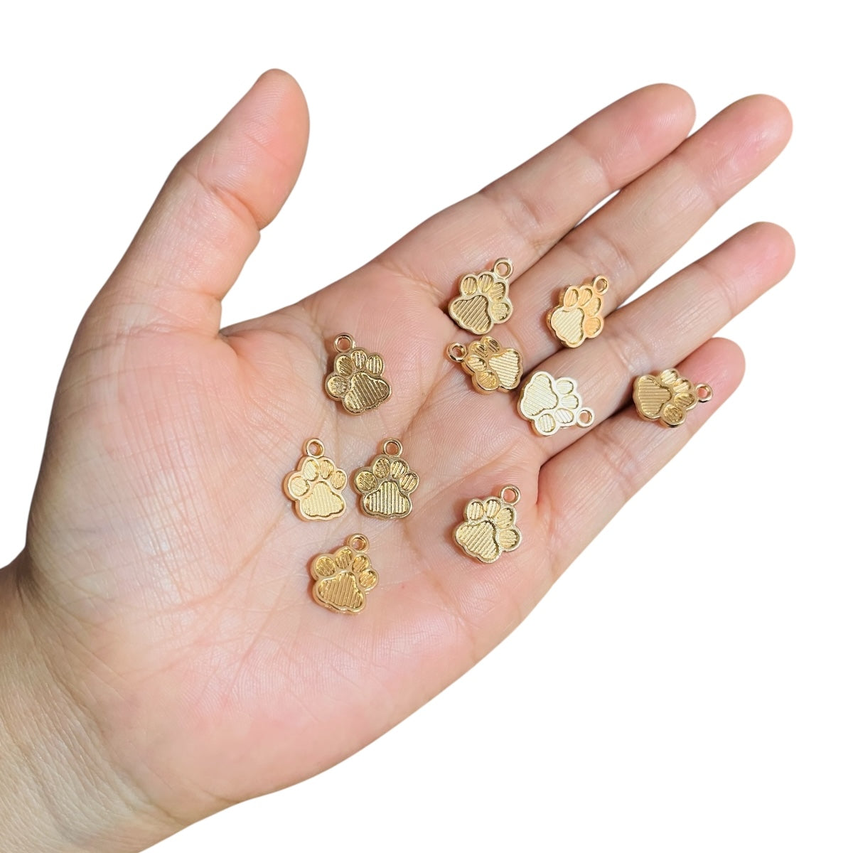 10 pz dije Huella Mascota, dije metálico