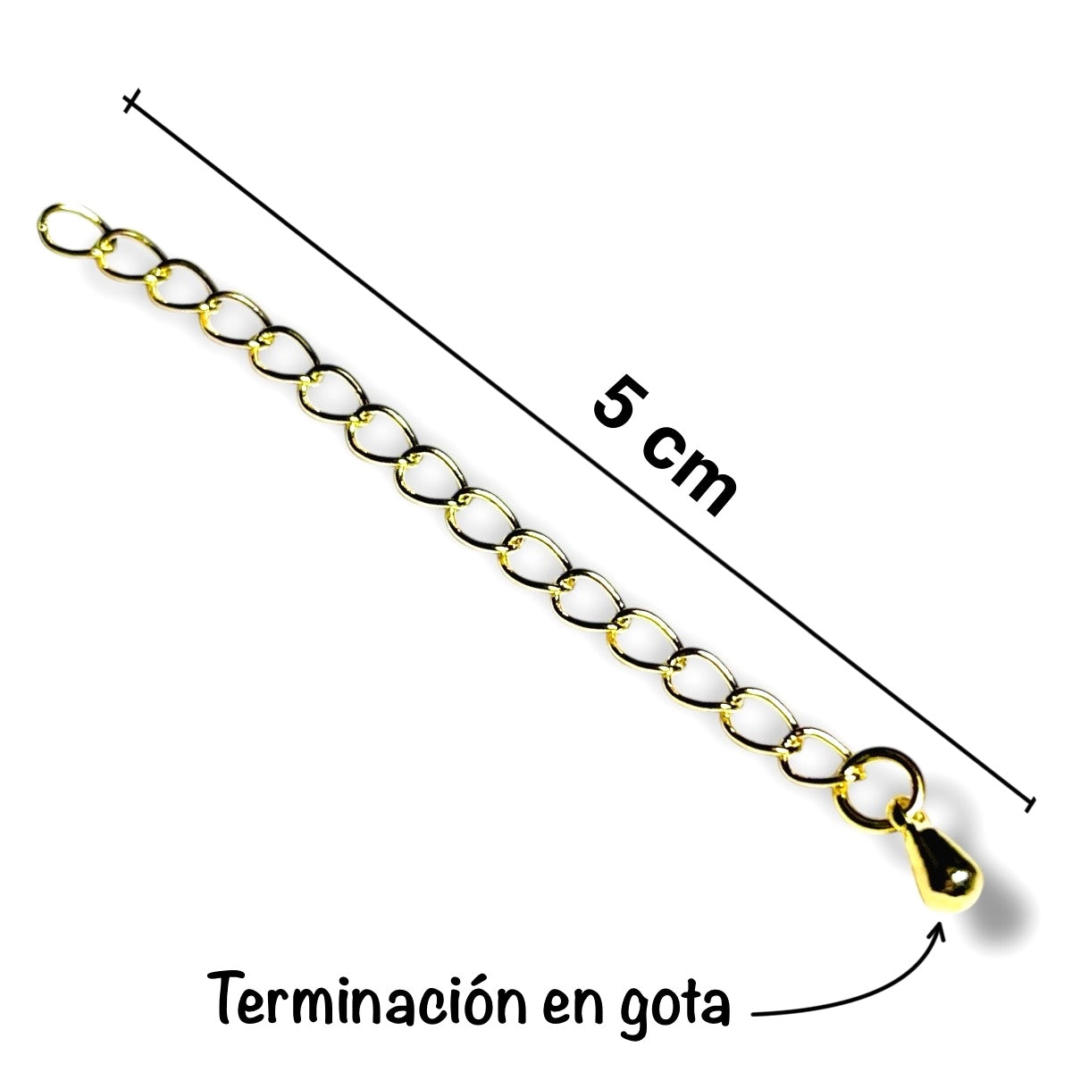 Extensor de cadena 5cm Chapa de Oro