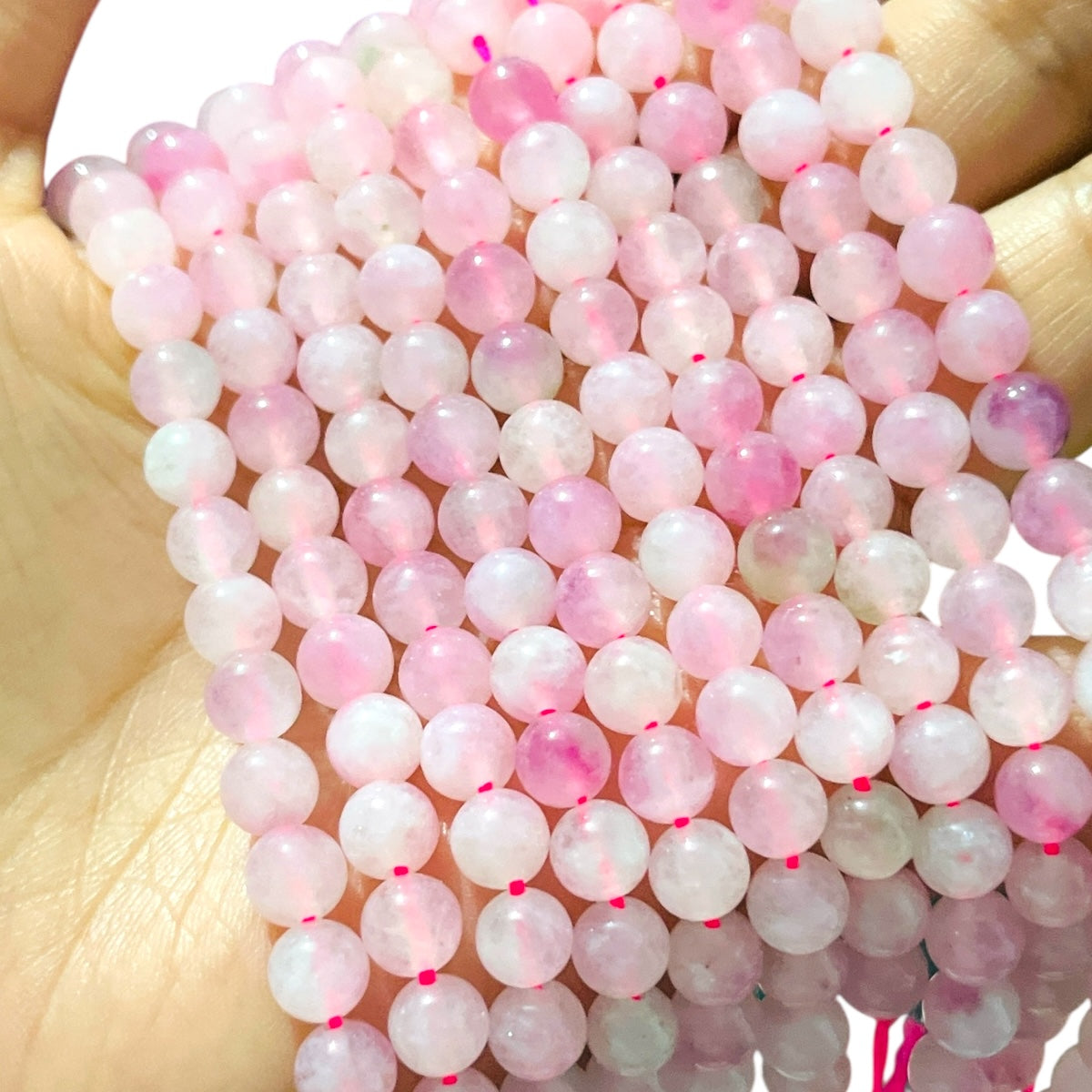 1 Tira Cuarzo Rosa Natural (60pz aprox) piedra del amor
