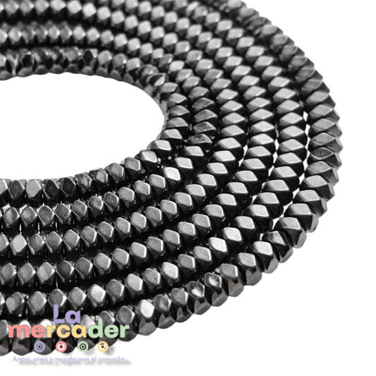 Cuentas de Hematita Facetada Rombo | Diamond Cut | Bisutería