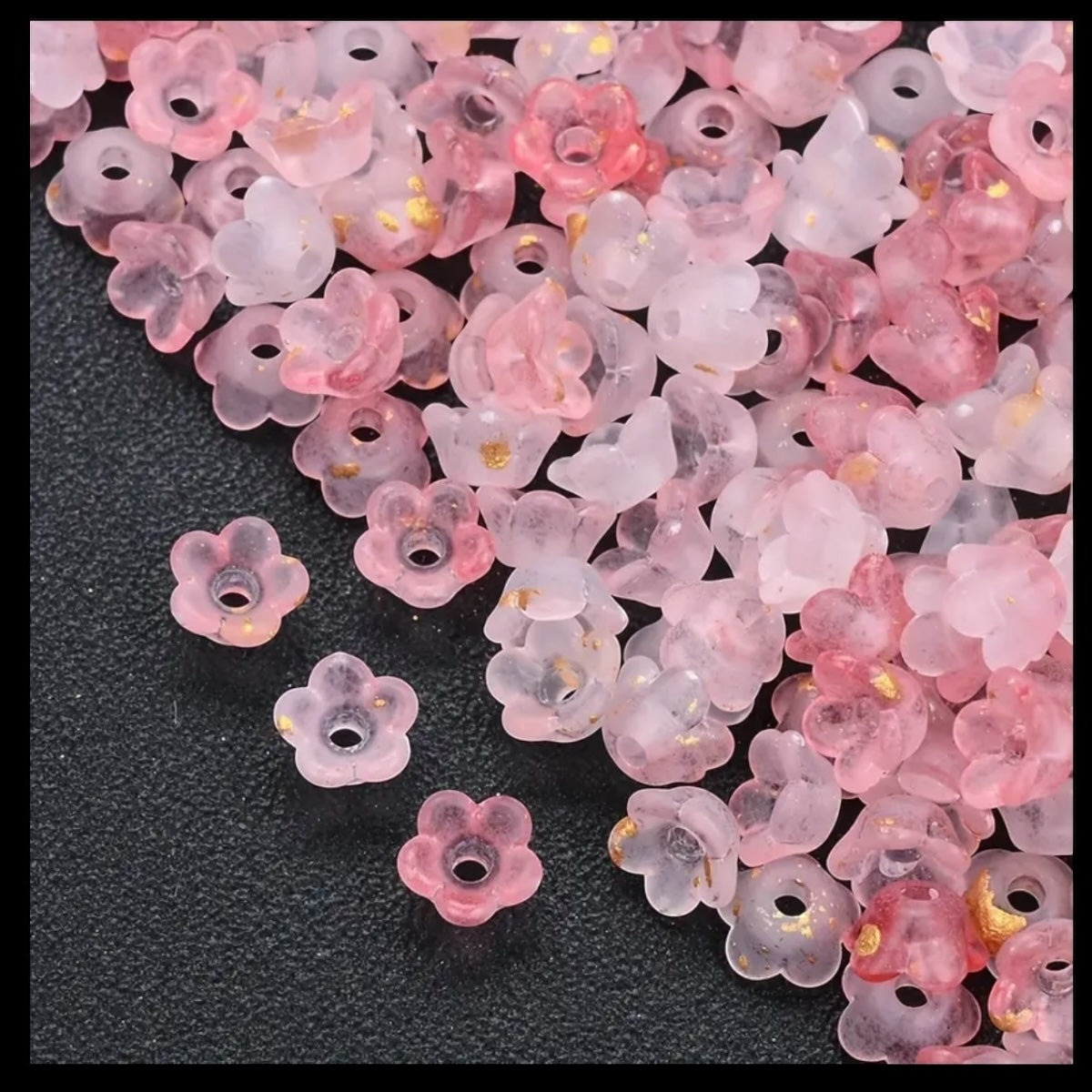 Set 100 Flores Mini Acrílicas 6mm Para Pulseras y Collares