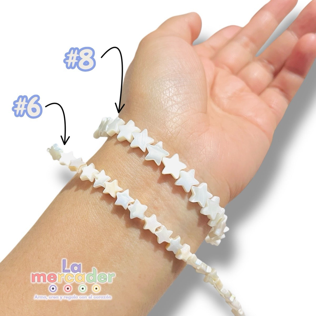Tira de Estrellas de Madre Perla 20 piezas