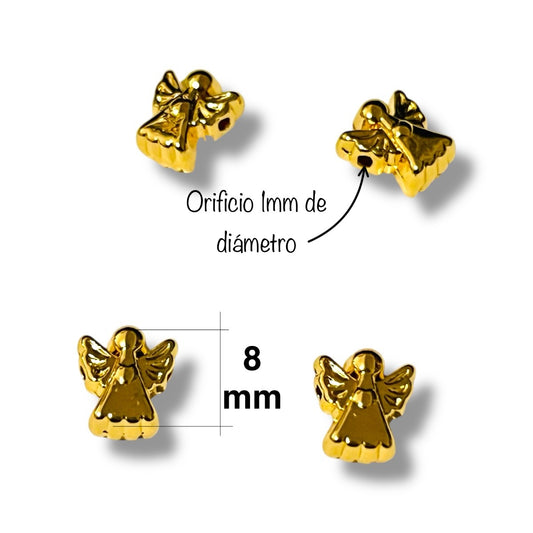 1pz Angelito chapa de oro 8mm 14k