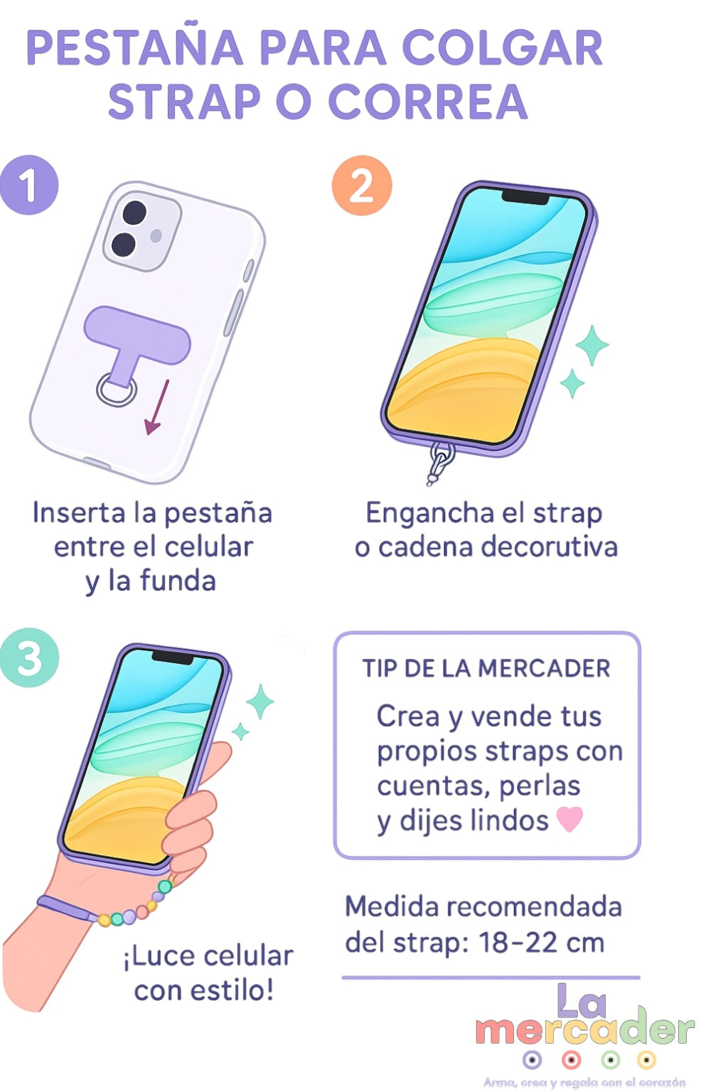 Pestaña Para Colgar Staps o Correas para Celular, universal