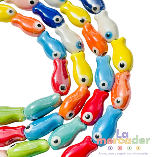 1 Tira Peces Multicolores Cerámica (15 piezas)