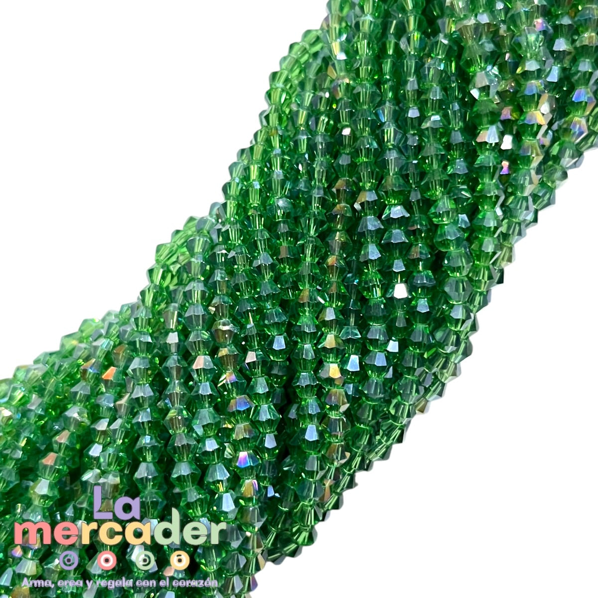 Cristal Bicono 4mm  | Tira de 75–78 Piezas | Colores Vibrantes para Pulseras y Collares