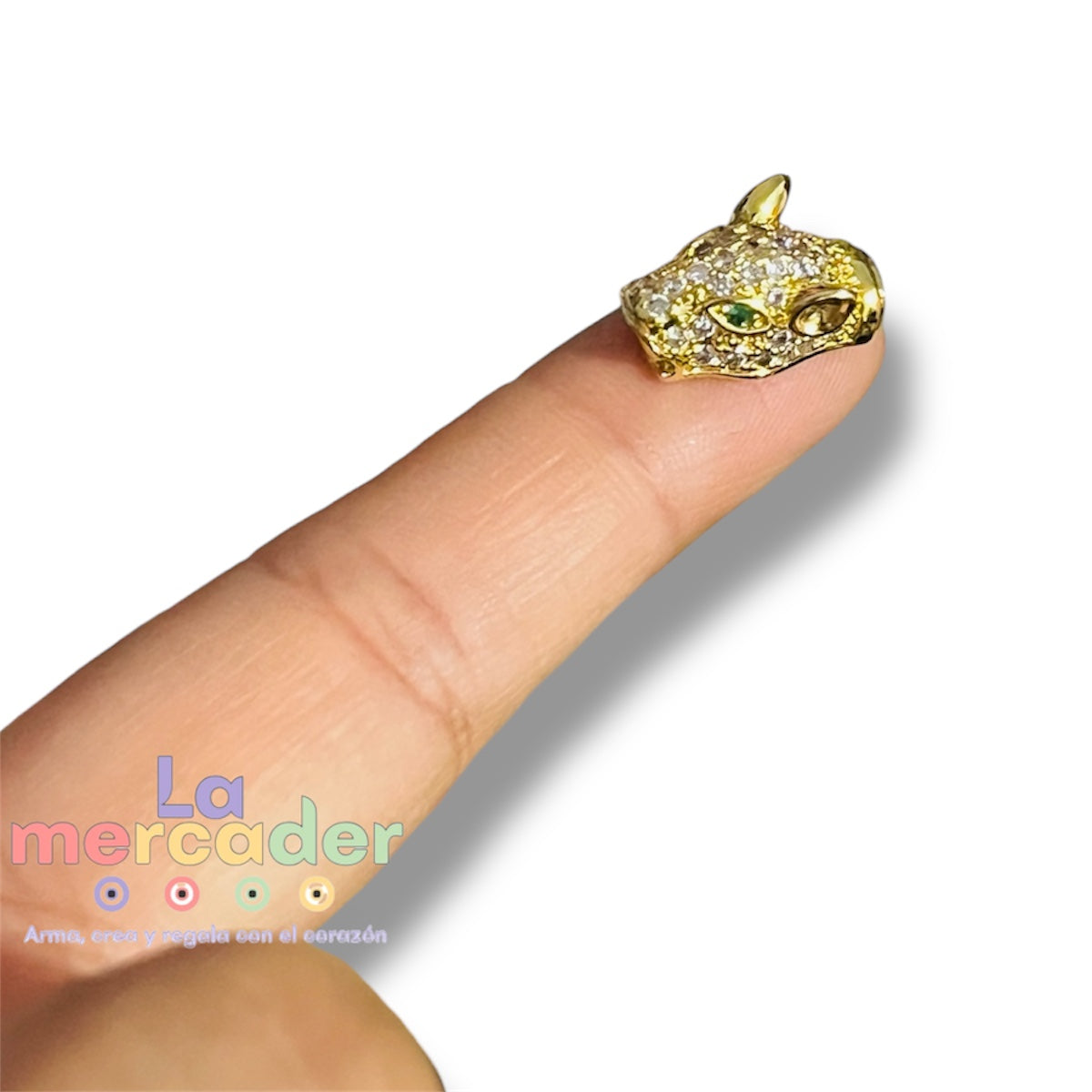 1 pz Dije Micropave Cabeza de Jaguar 🐆 Circonias