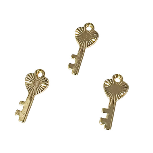 3pz de Llavecita de Chapa de Oro
