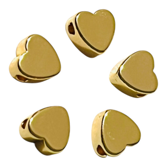 1gr (3pz) corazón de chapa de oro 5mm