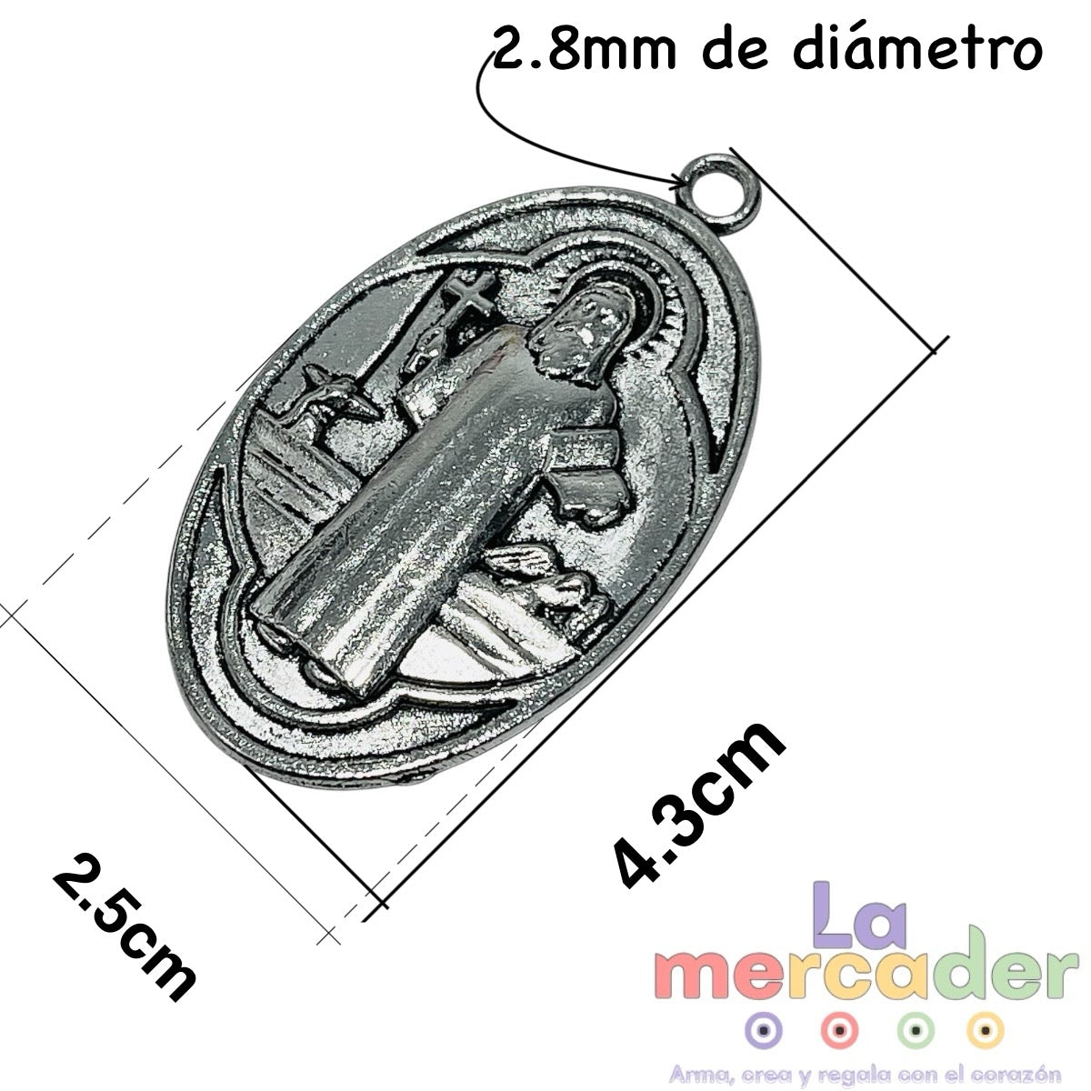 1 medalla Oval de San Benito 4.3cm