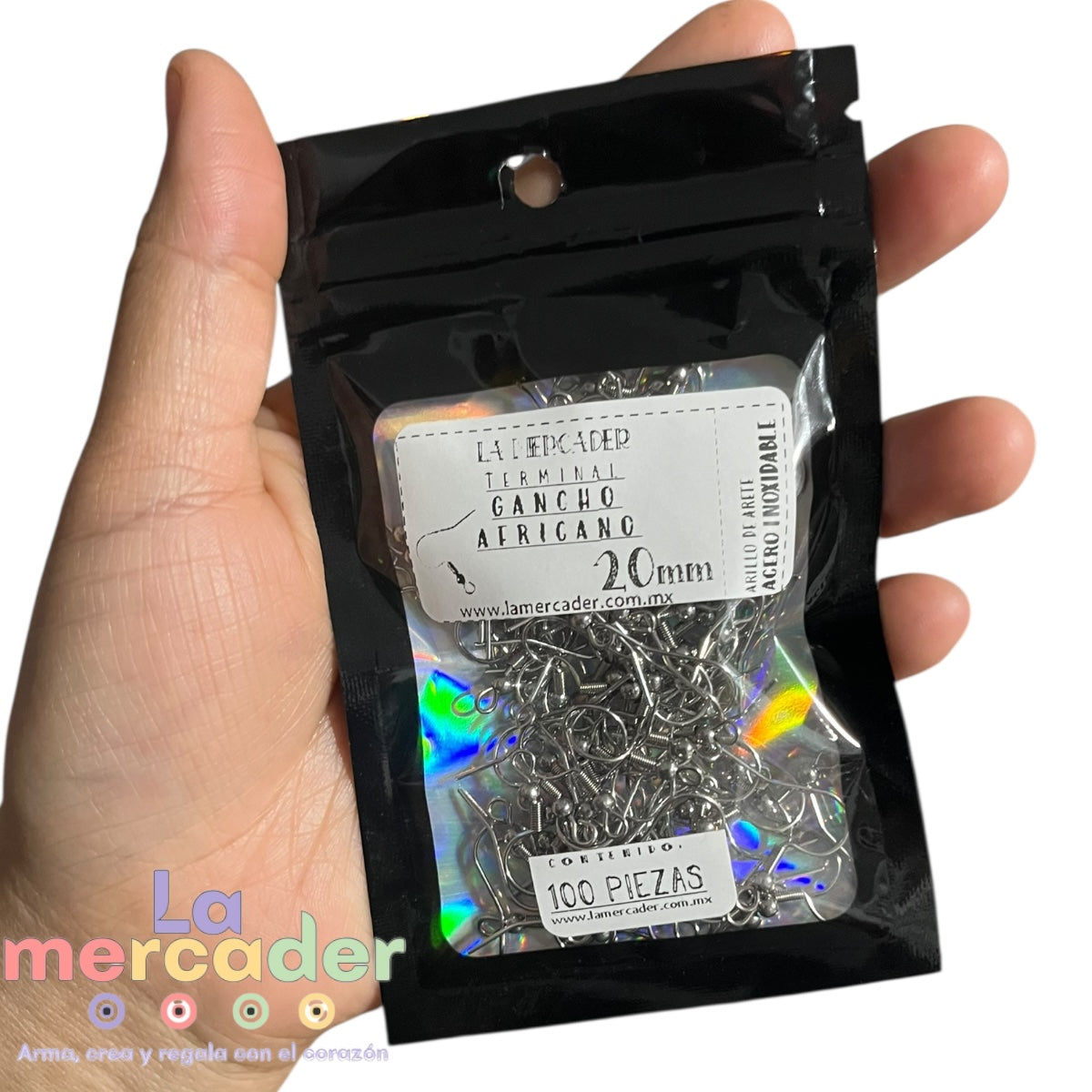 100pz Arillo Africano de Acero Inoxidable | Gancho para Aretes 2 cm | para Bisutería Profesional