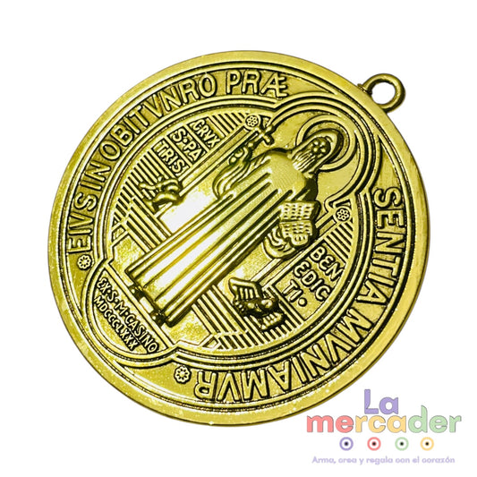 Medalla XL San Benito 7 cm con Argolla para Colgar