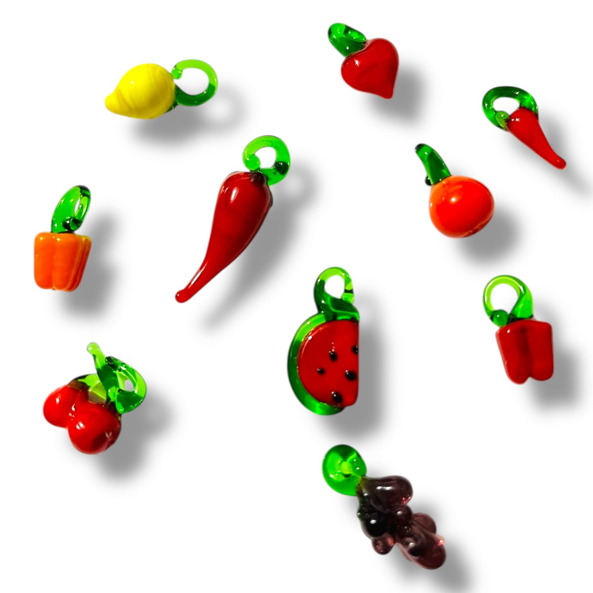 10 pz Dijes Murano Frutas y Verduras 🍉