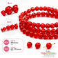 Cristal Redondo Rojo Cherry 6mm y 8mm para Bisutería