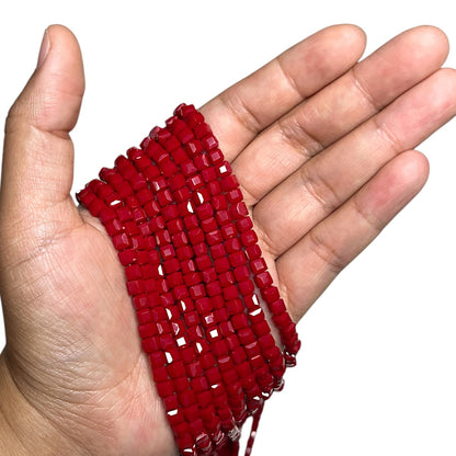 1 tira Cristal Cubo 4mm para joyería y bisutería