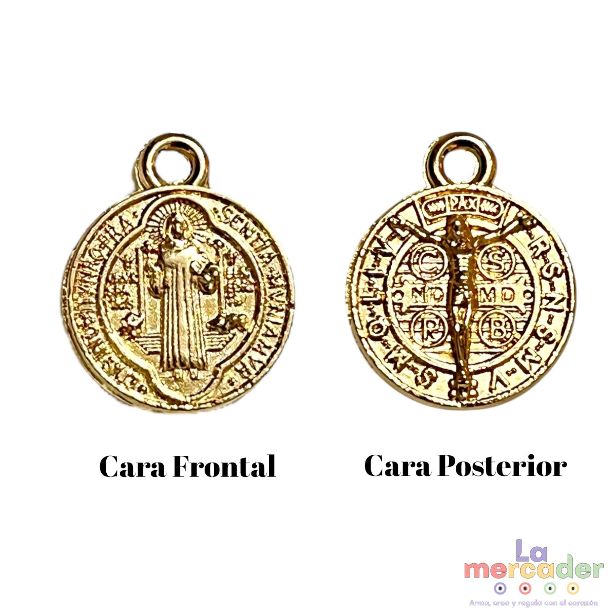 100 pz Medalla San Benito en Dorado