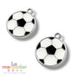 2 Pz Dije Balón de Fútbol 20 mm | Charm Metálico Esmaltado Blanco y Negro, para Pulseras y Llaveros