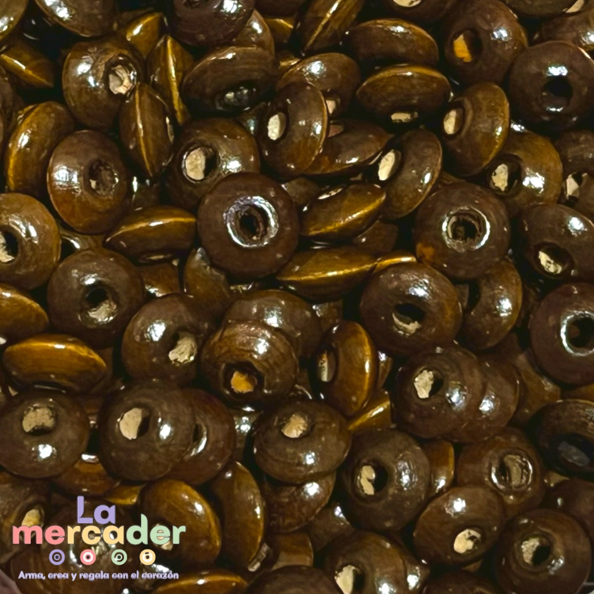 Cuentas de Madera Tipo Dona Rondel 6 y 8 mm – Bolsa de 30 g