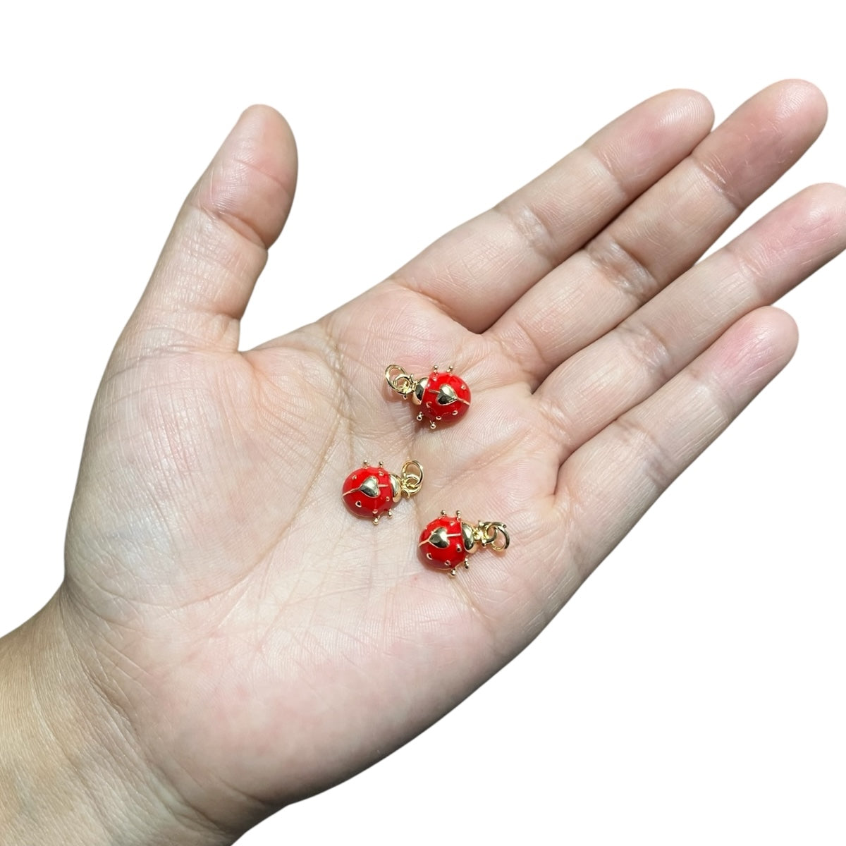 1 Dije Mariquita 1.5cm esmaltado