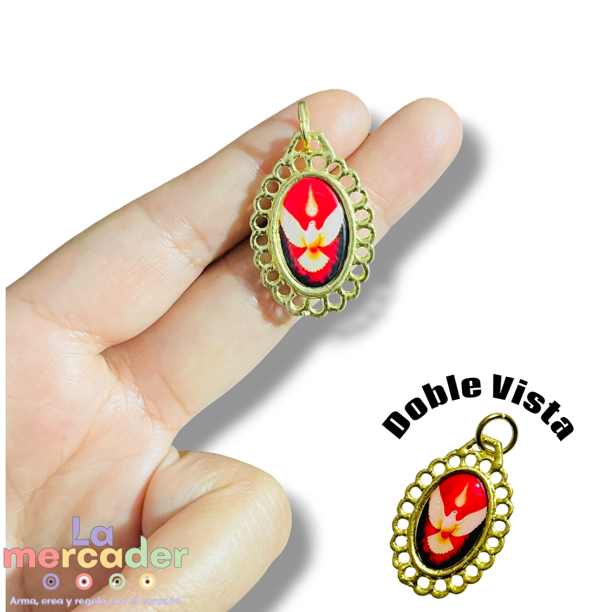 Medallas Religiosas para Bordar Doble Vista 3 cm- dije metálico