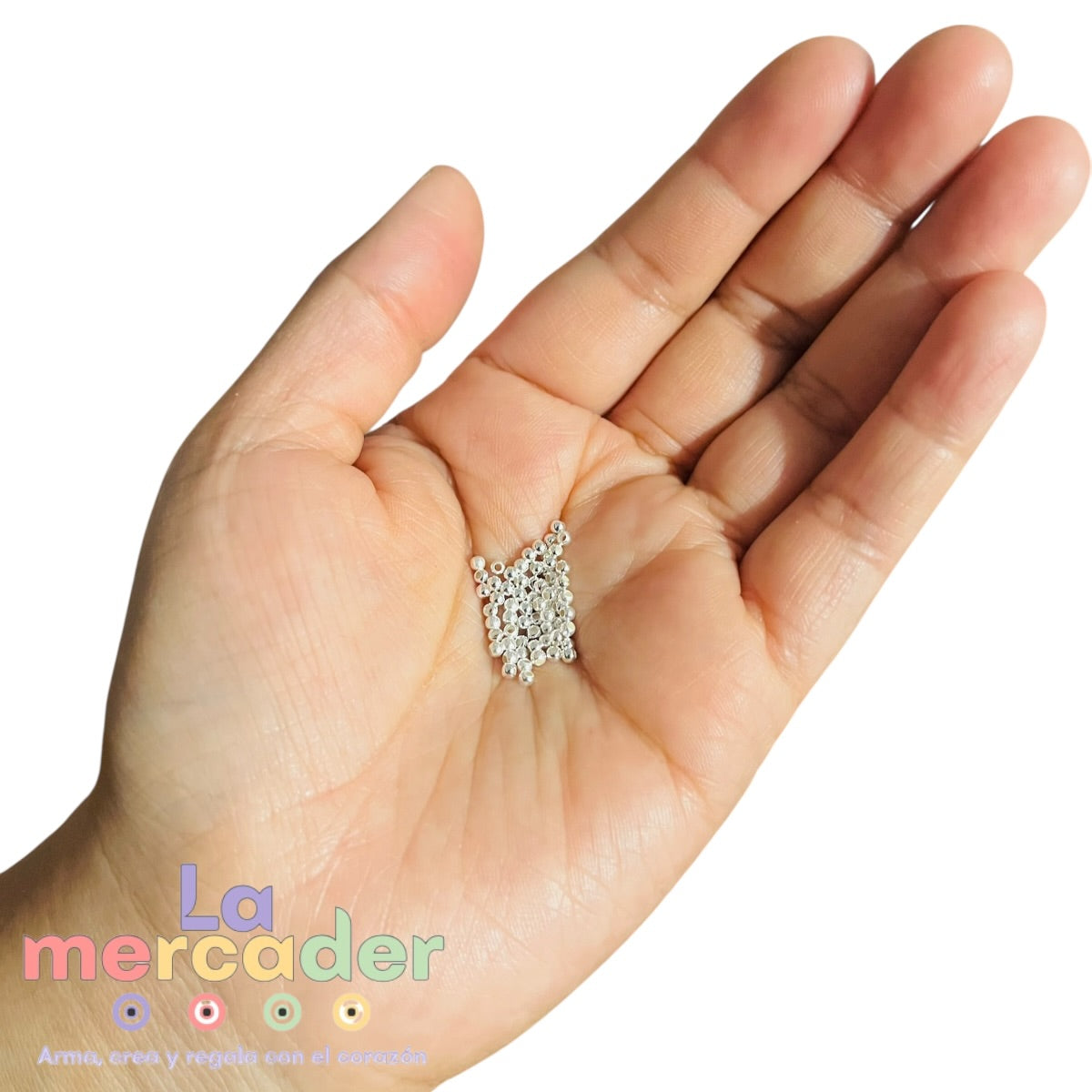 10 pz Bolitas Separadoras Redondas de Plata Ley .925 #2 y #3